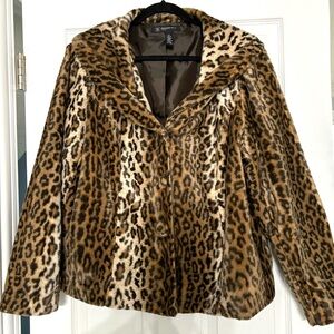 INC International Concepts Leopard Print Pea Coat